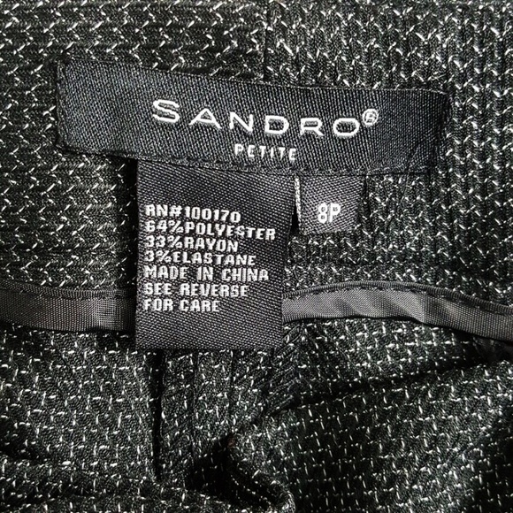 NEW Sandro Petite Womens 8P Control Top Dress Pants Belted Trousers Careercorp - Picture 9 of 9